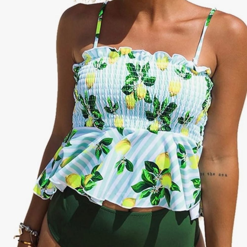Cupshe Lemon Ruffle Tankini - Picture 5 of 5